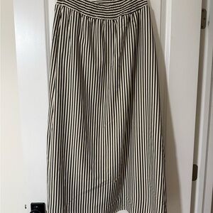Chic Black and White Striped Maxi Skirt